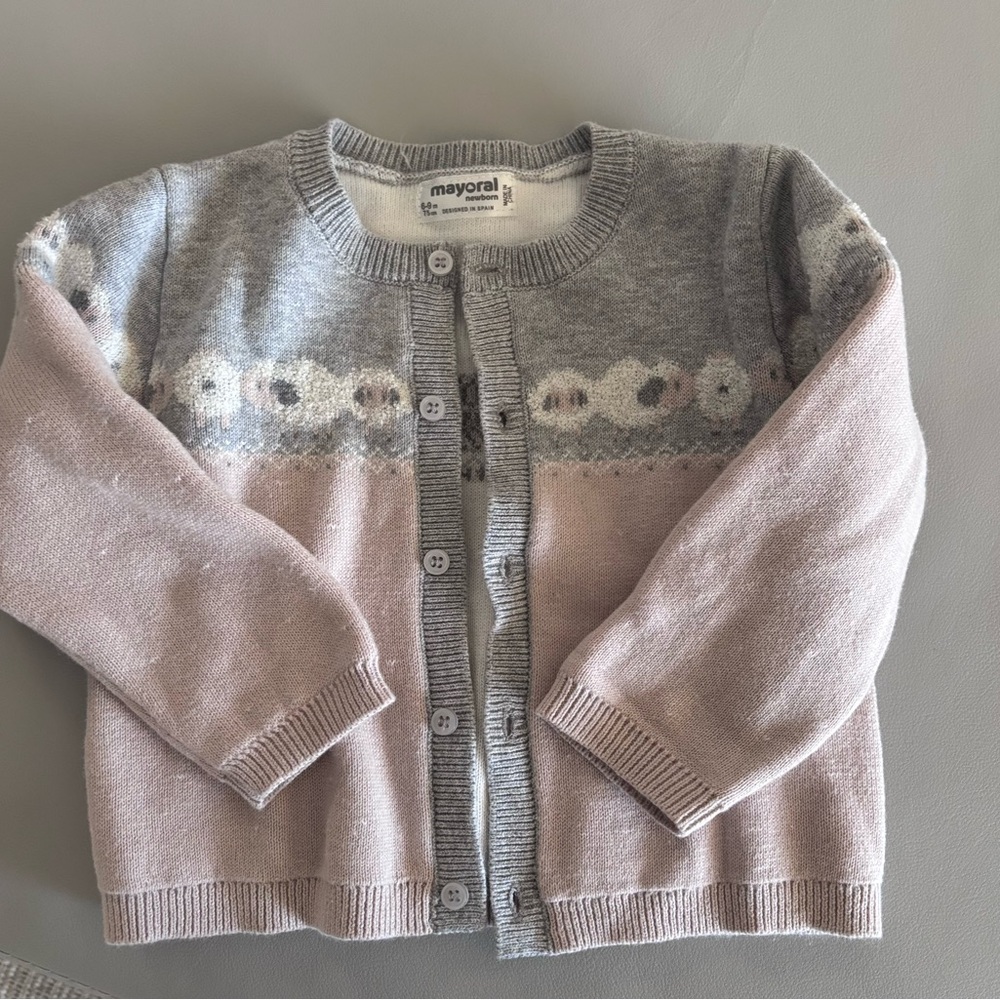 Mayoral Baby Knit Lamb Sweater Cardigan